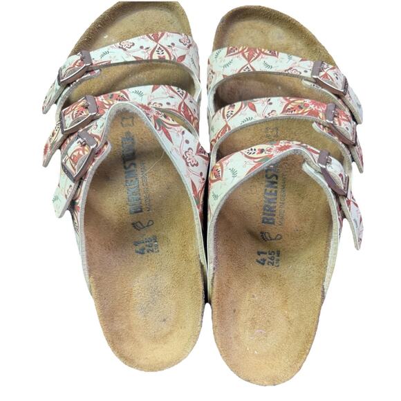 Birkenstock Florida Birko-flor Boho Flowers Earth Red Women’s Size 41 10 10.5 - Picture 8 of 8